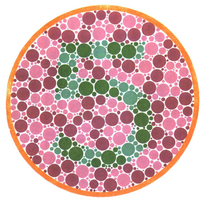 5张色觉测试图能够识别3张很厉害能够识别5张令人佩服