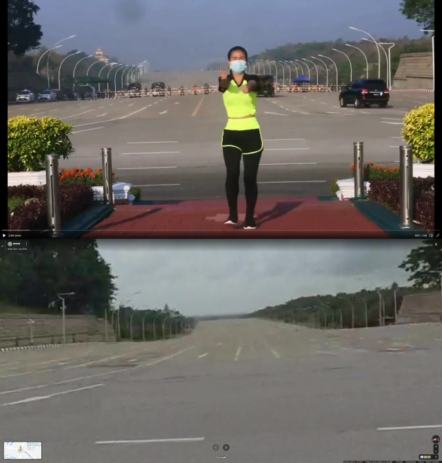 缅甸女子在室外跳健美操 意外录下身后巨变一幕！