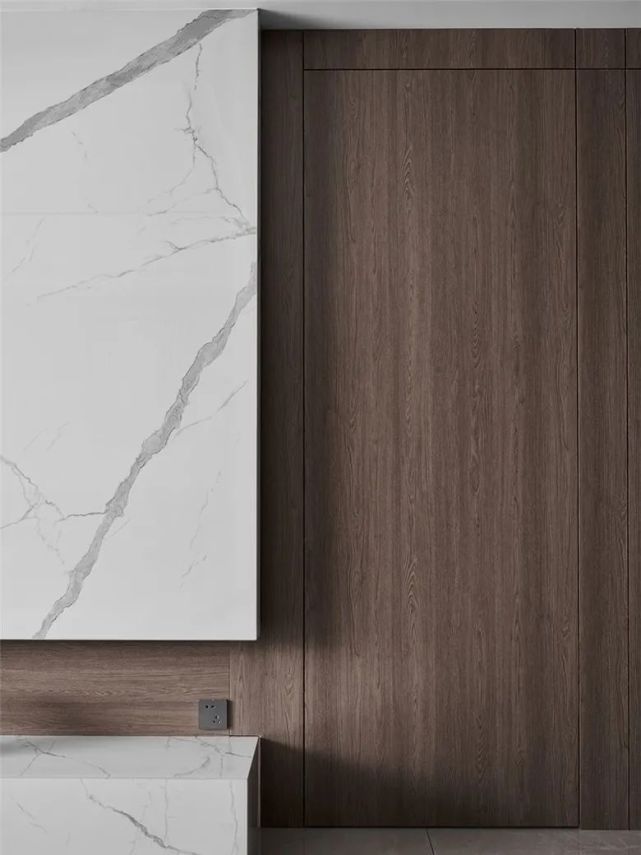 106㎡四室改三室,胡桃木饰面,三口之家美宅理想中的治愈住所