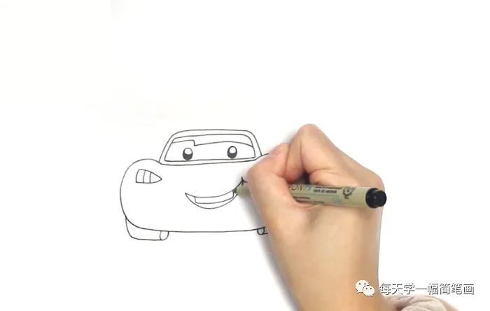 每天学一幅简笔画-闪电麦昆怎么画