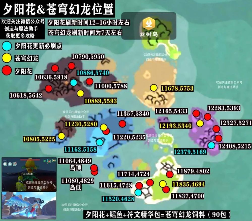 创造与魔法夕阳花更新必刷点解析