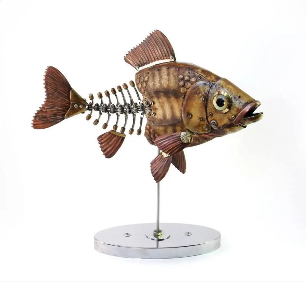 雕塑家收集废铁打造朋克风金属动物制作过程和作品都非常酷