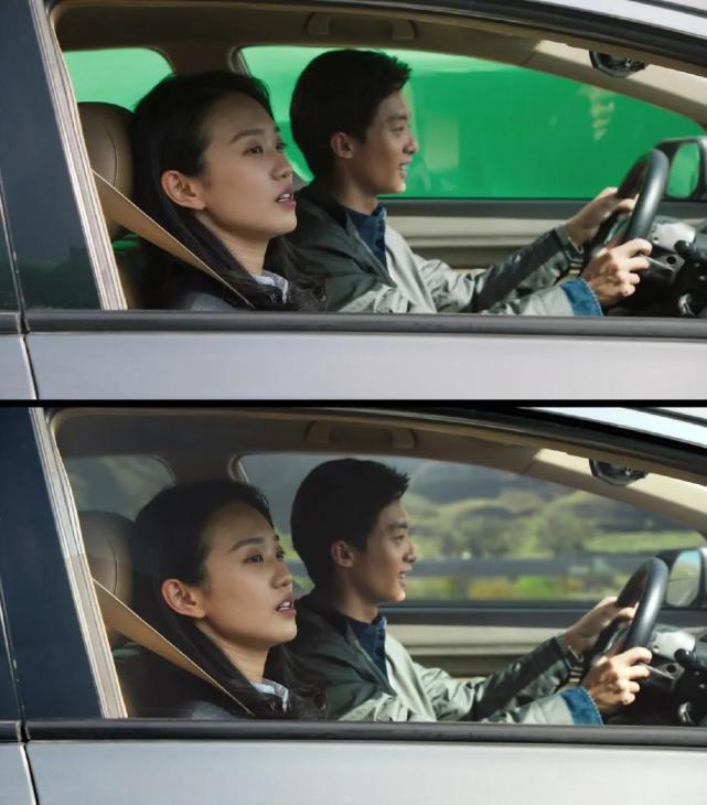 现在很多电视剧开车镜头都是绿幕抠图拍的,《山海情》大结局里麦苗和