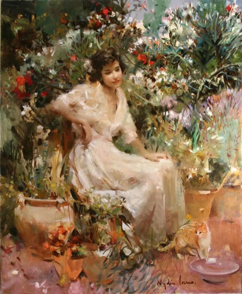 西班牙女画家尼迪亚·洛萨诺画笔下像花一样绽放的美丽女子!