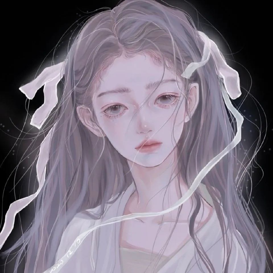 插画头像|小众梦幻色彩手绘风女头