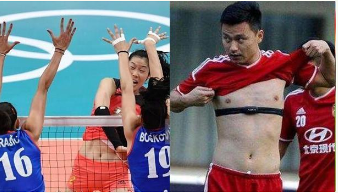 没有对比就没有伤害!女排悍将朱婷无意露出腹肌,让中国男足脸红