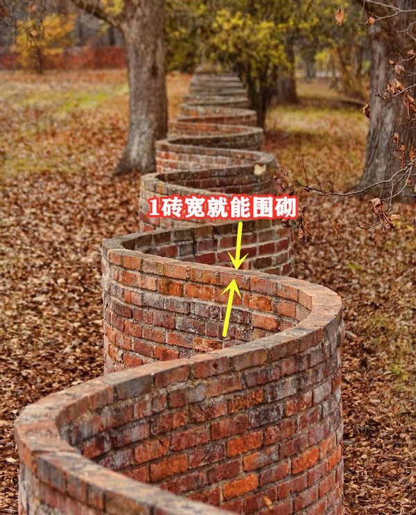 老家有房的,庭院一定要这么建,红砖砌波浪形围墙,成本低显气派