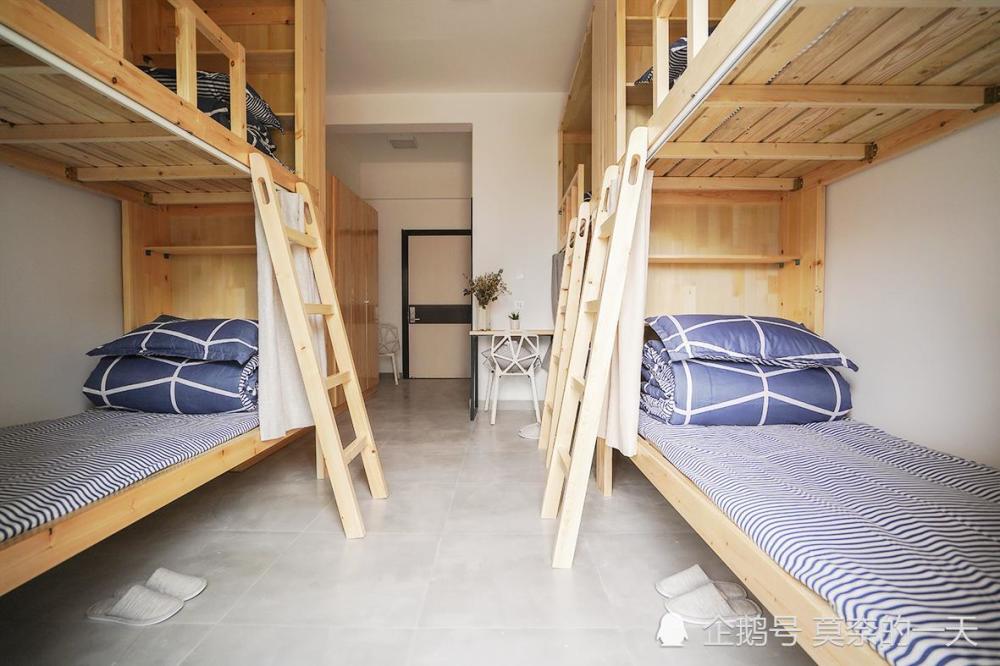 水木源画室的宿舍大部分是4人间,还有少量6人间,整体布局简约大方,有