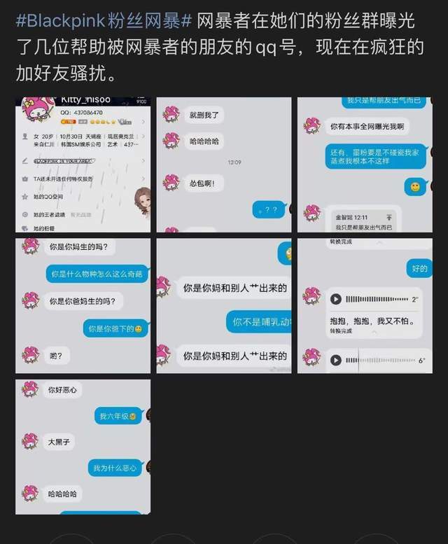 BLACKPINK粉丝涉嫌网暴：拉群人肉素人，态度嚣张跋扈得像小学生