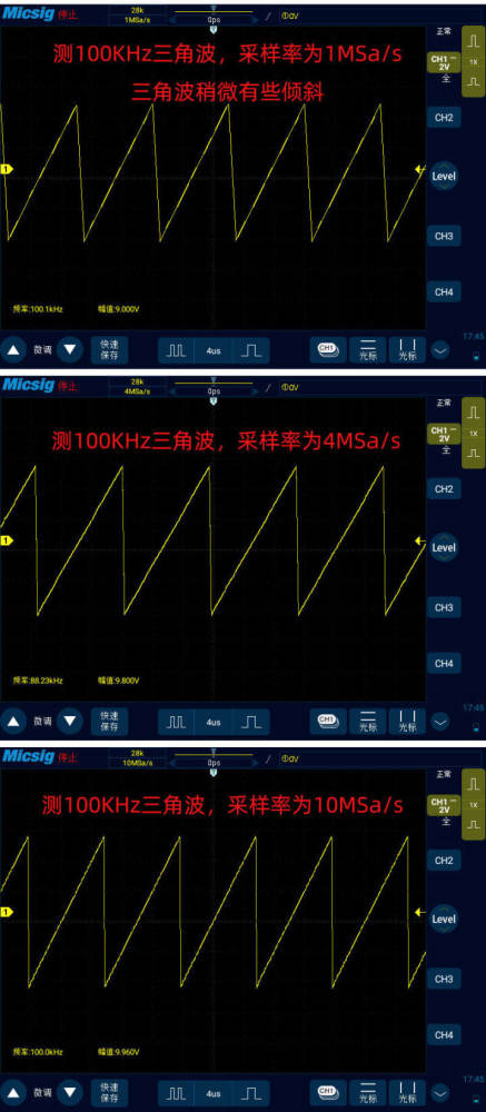 示波器测各种类型信号需要多大采样率实测