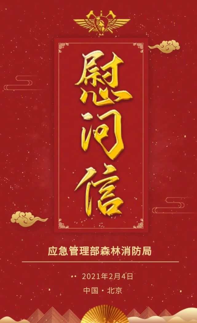 应急管理部森林消防局慰问信