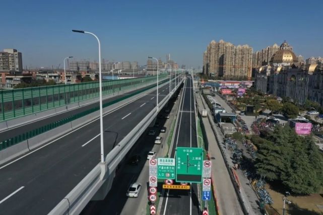 8公里,采用"主线高架 地面道路"形式布置,其中济阳路快速化长7.