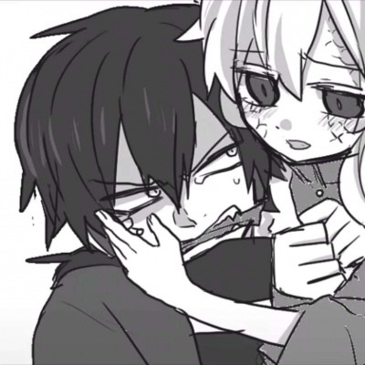 一组高质量黑白动漫情头