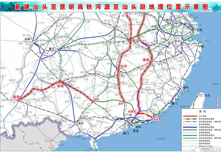 汕河铁路示意图(仅供参考)汕头与揭阳的人口基数以及轻工业都聚集
