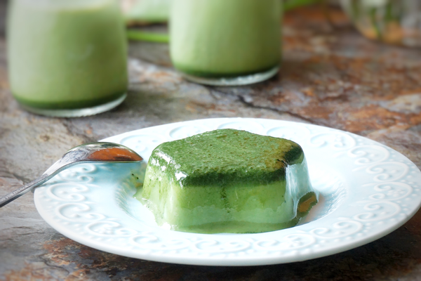 在家里也能吃到抹茶布丁抹茶口感十足喜欢的朋友不要错过