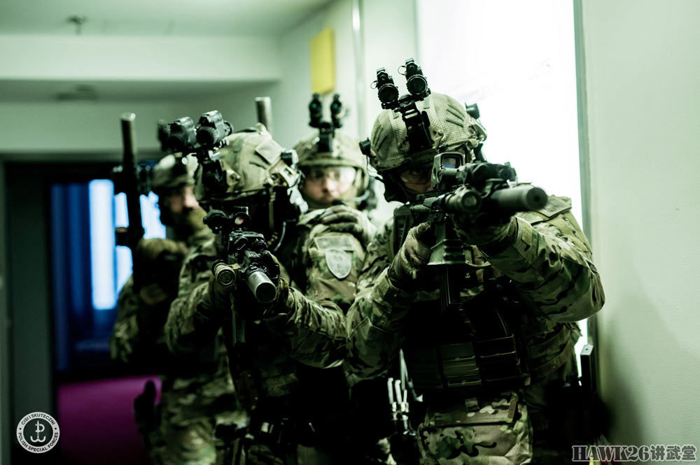 波兰最老牌特种部队cqb战术演习轮盘锯破拆房门军犬随同行动