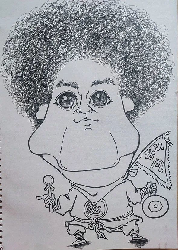 中国歌手音乐制作人演员赵英俊漫画肖像