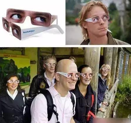 防止跟人对视的古怪眼镜 太魔性了哈哈哈