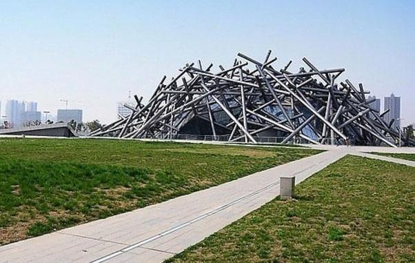 一安徽地标建筑,耗资2亿元,像杠子堆成,不像"鸟巢"像什么?