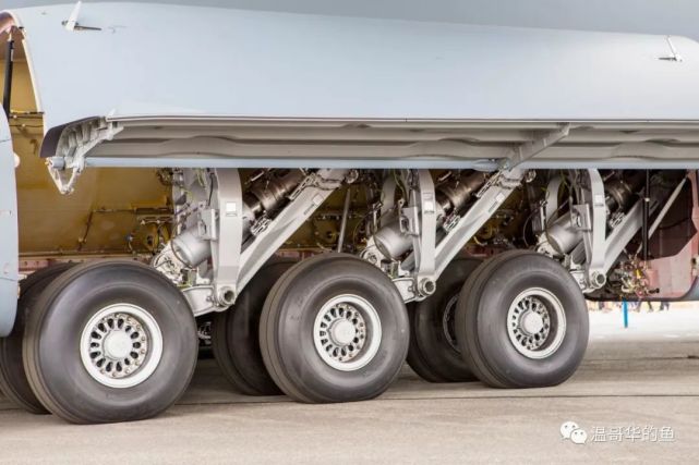 两侧主起落架可以分别调节不同的高度,在不平坦的地形中保持机身水平