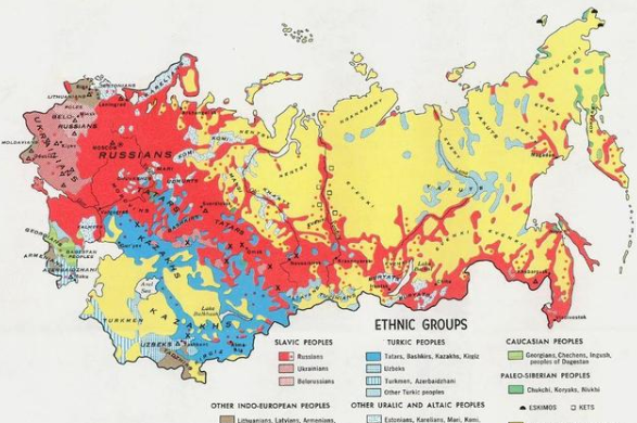 苏联民族分布图图片