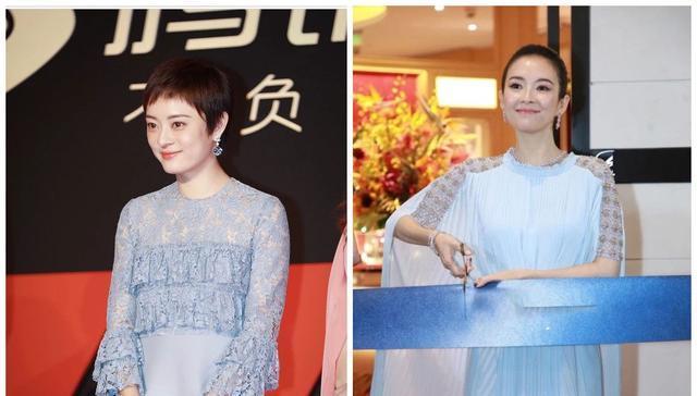当章子怡和孙俪同穿蓝裙,终于知道气质和气场的差距有多大了
