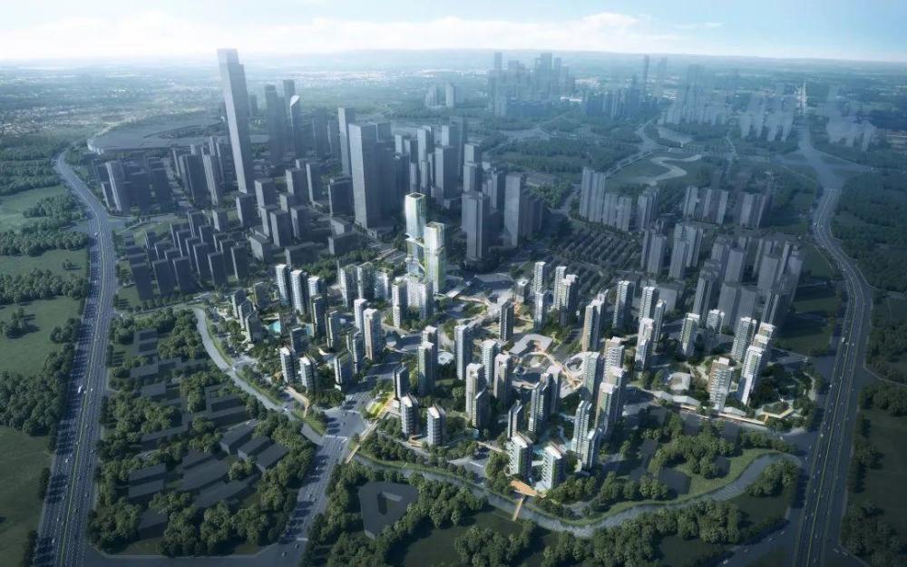 天府公园未来城鸟瞰图为何天府公园未来城备受期待,被誉为公园城市人