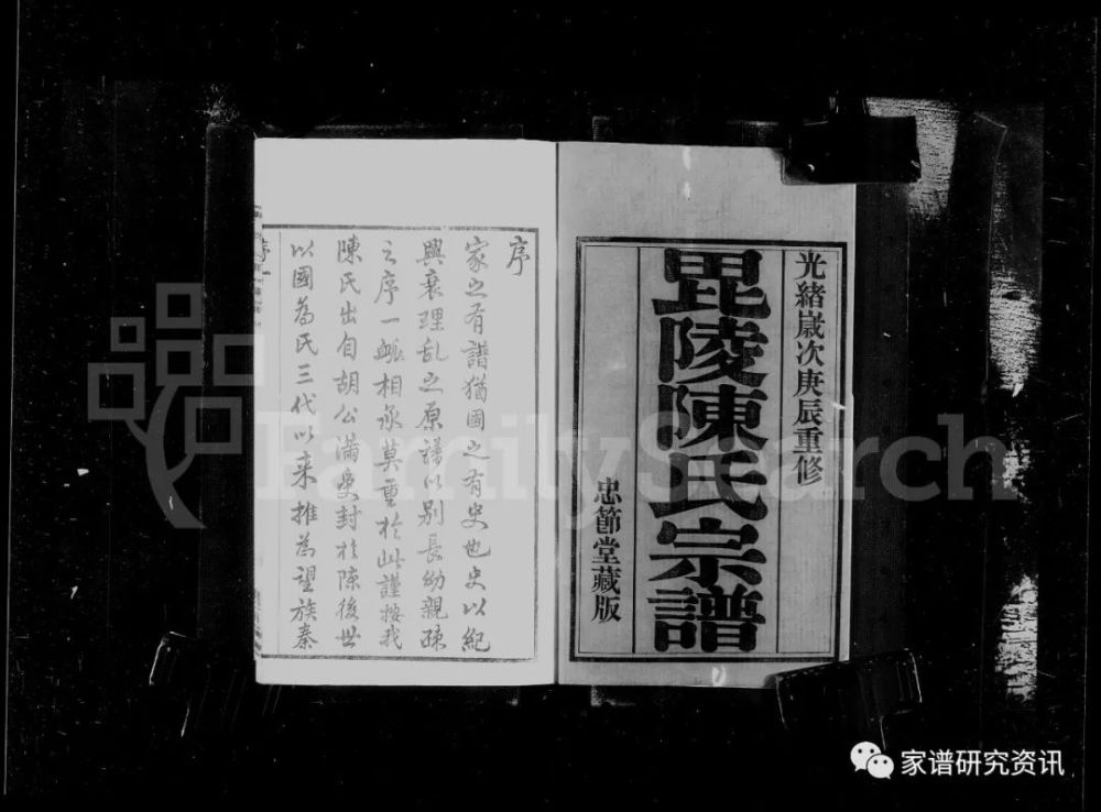 清光緒六年1880年江蘇毗毘陵雙桂裡陳氏宗譜世系分析