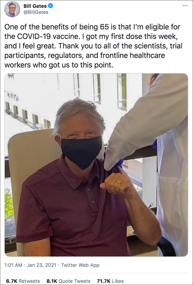 疫苗|核查｜比尔·盖茨雇替身打新冠疫苗？