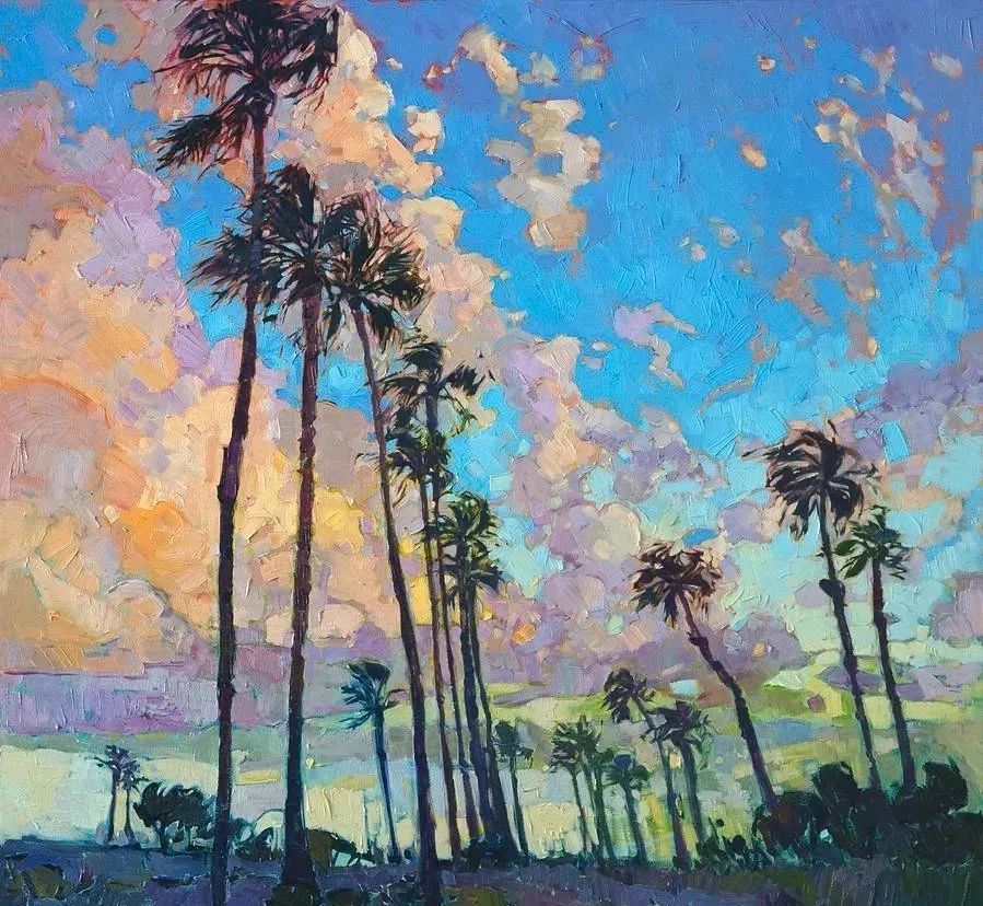 对比色彩的运用油画