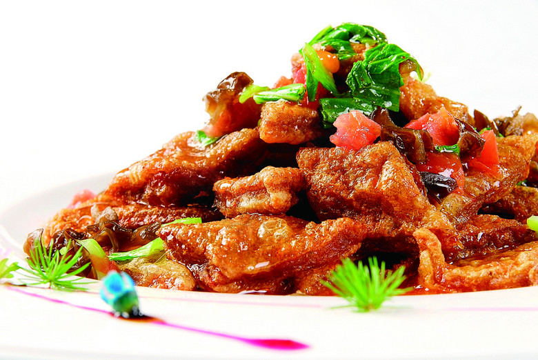 第七道:张掖市年夜饭代表红烧夹沙
