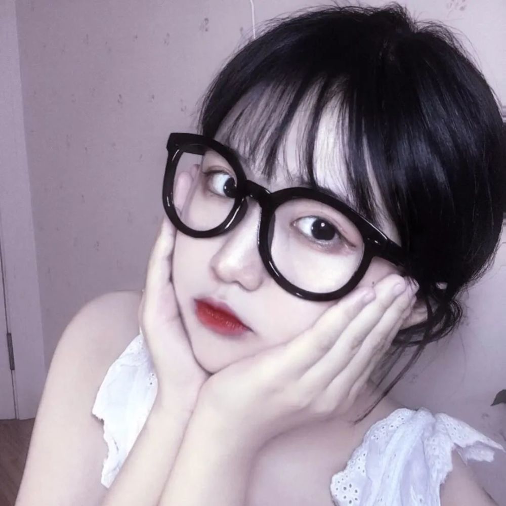 头像戴眼镜系列真人女头