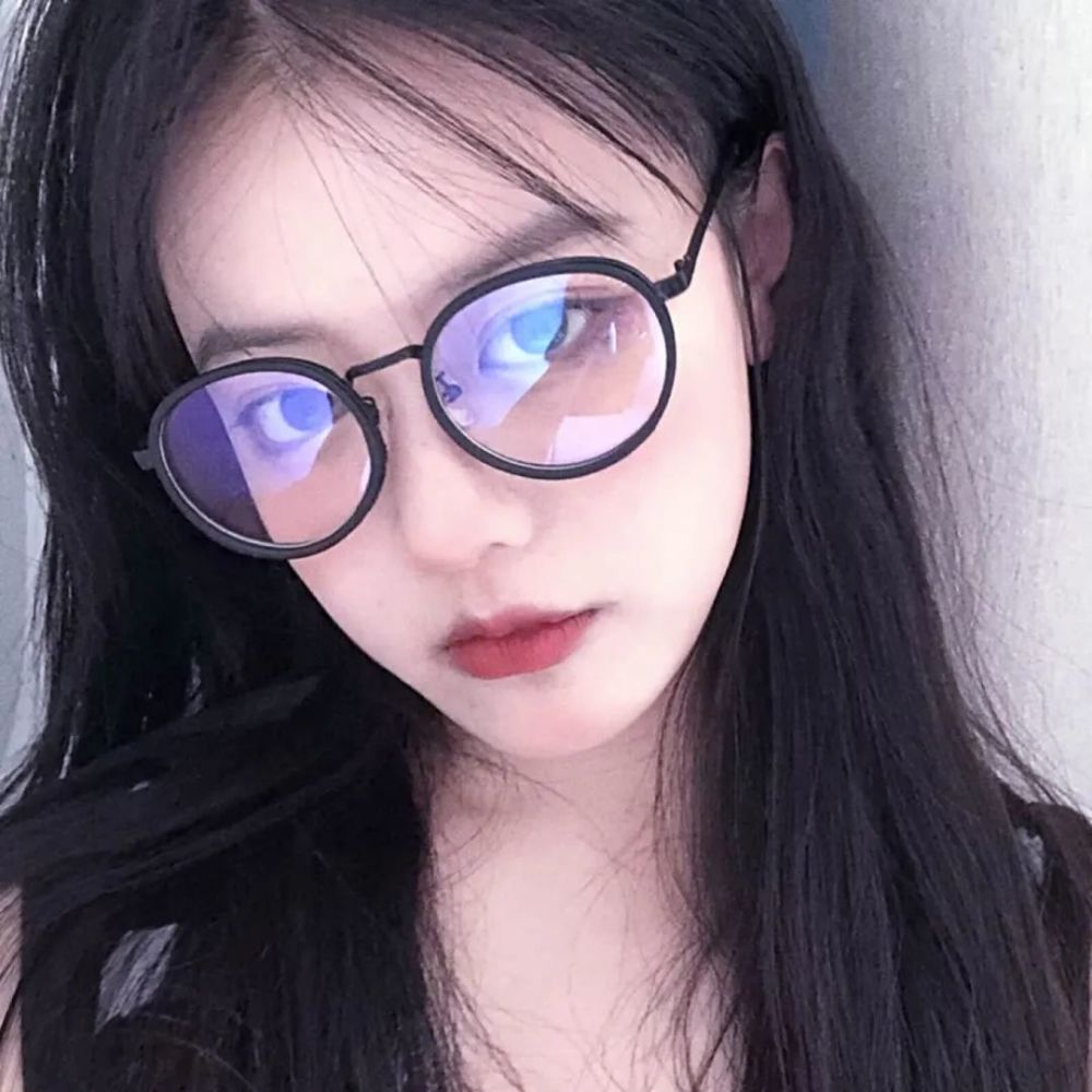 头像戴眼镜系列真人女头
