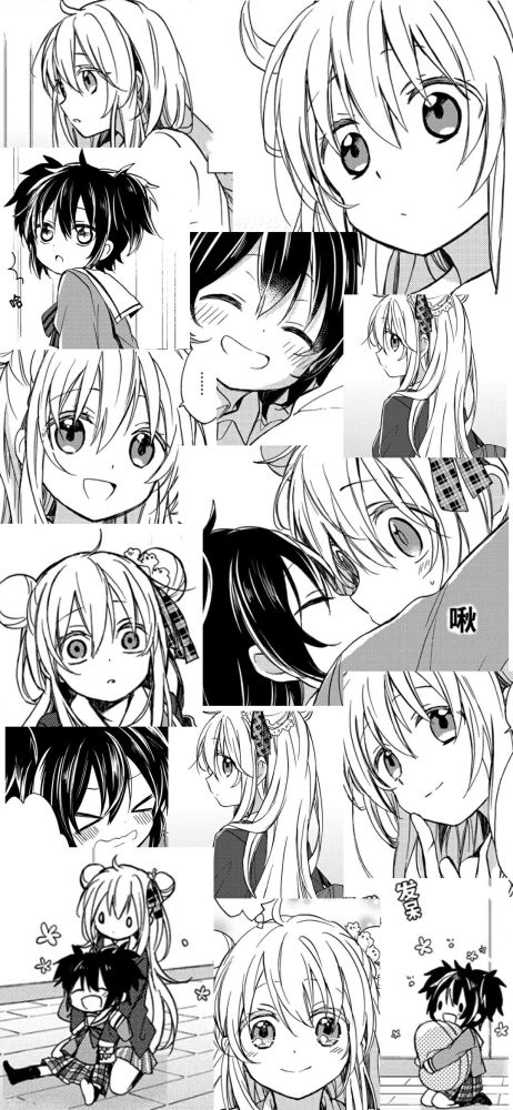 日漫黑白拼接壁纸