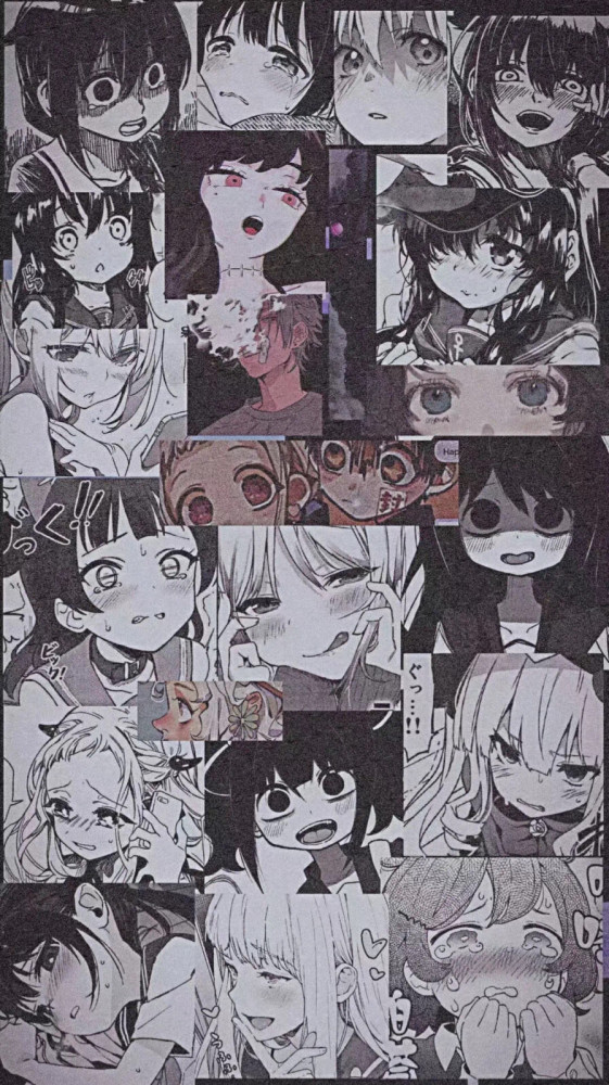 日漫黑白拼接壁纸