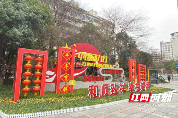 街头巷尾摆放着鲜花绿植,为春节营造氛围.