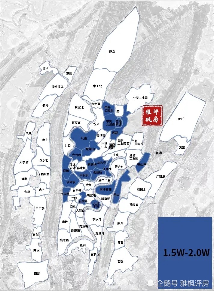 2021重庆房子买哪里先看2020年板块房价地图