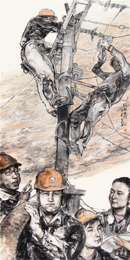 担当滨州书画家2020李玉泉黄河流韵水墨作品欣赏