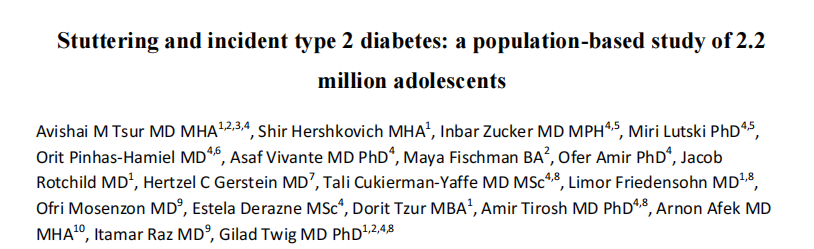 2型糖尿病|JCEM：口吃会增加男性罹患2型糖尿病风险
