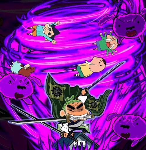 海贼王蜡笔小新版路飞活泼大妈妖娆凯多看起来不好惹