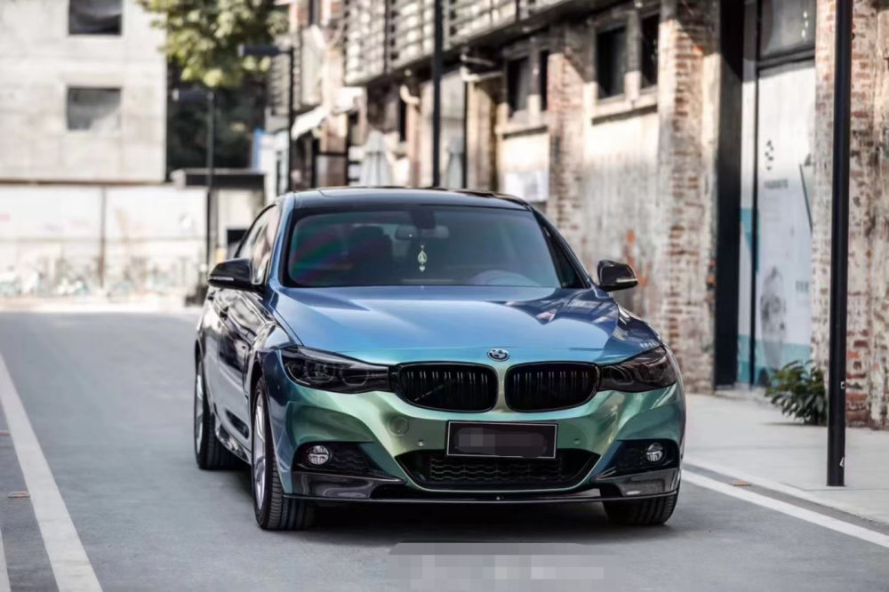 宝马3系gt改色梦幻早春绿也就是搞设计的才能这样玩儿出花