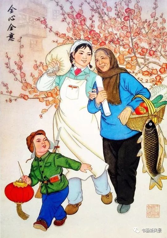 这是上世纪70年代的一组年画,画里画外,处处洋溢着青春的喜悦,温暖和
