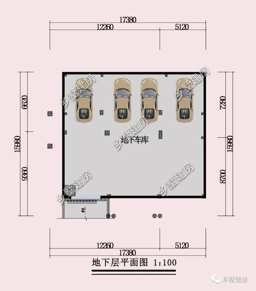 别墅平面图建房特点:别墅设计十分奢华,门楼及窗户都有悬浮雕花,富丽