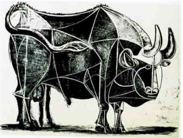 毕加索一生与牛有不解之缘,创作了以"斗牛场","斗牛士","牛头怪"等