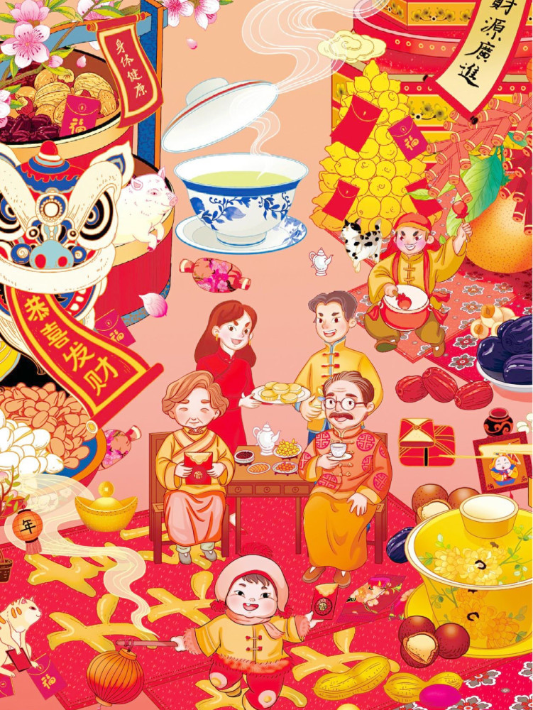 春节插画|喜庆节日_腾讯新闻