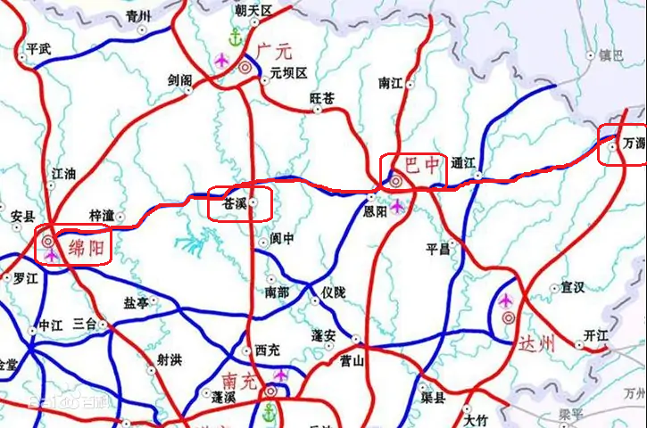 在四川省高速公路网中编号为川高速s1的绵阳到万源高速公路,全长约326