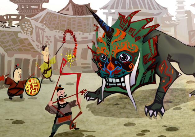 关于"年兽"的传说,所有小孩子都可以娓娓道来.