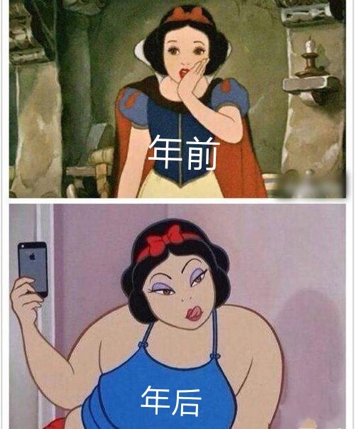 过年前和过年后搞笑对比图