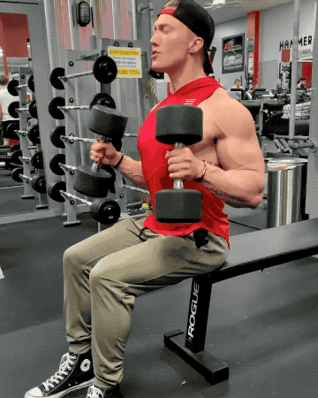 肱肌丨"站姿哑铃锤式弯举"动作细节,练出男友力爆棚的麒麟臂