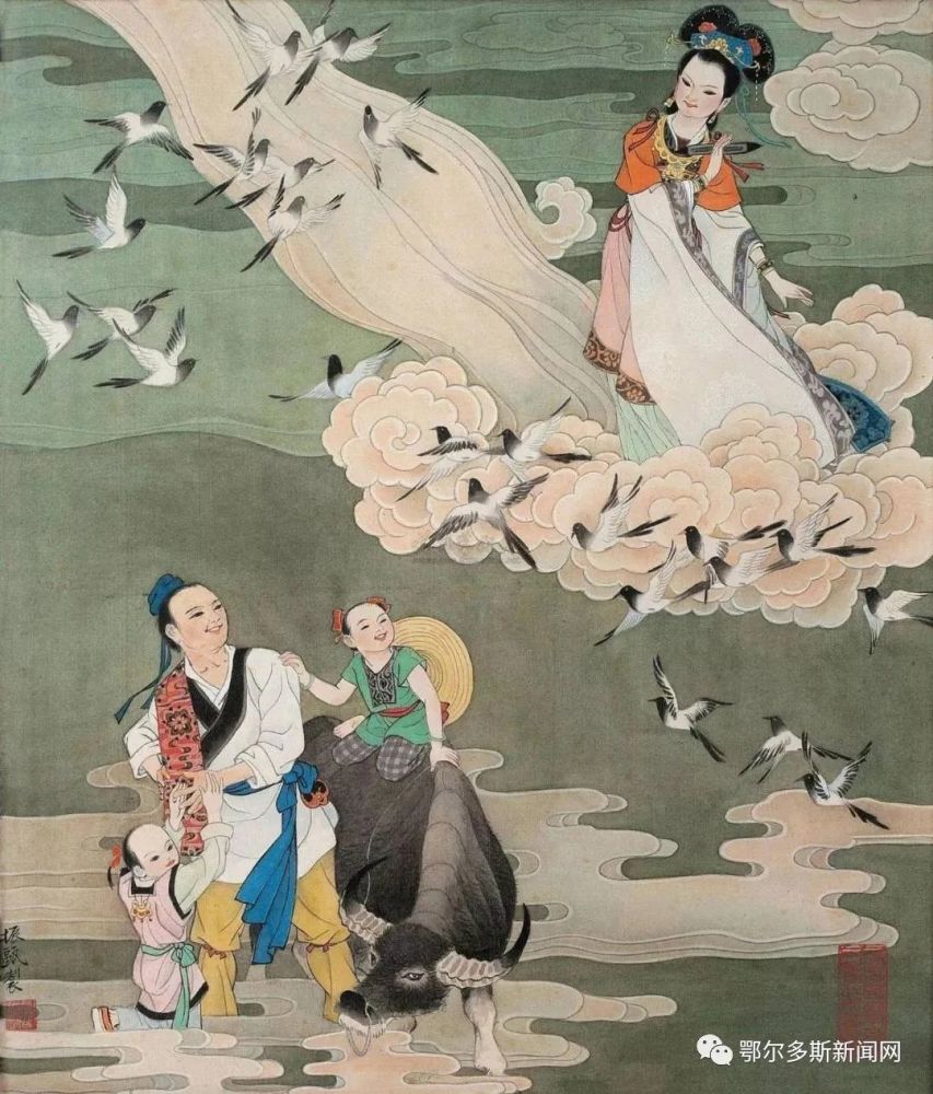 国画牛郎织女图片大全图片